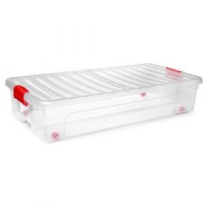 Acan Tradineur - Bo&icirc;te de rangement mod&egrave;le KLIP sous lit - En plastique - Capacit&eacute; de 35 litres - Fermeture herm&eacute;tique et couvercle rabattable - 16 x 39,5 x 78 cm (TRADINEUR, neuf)