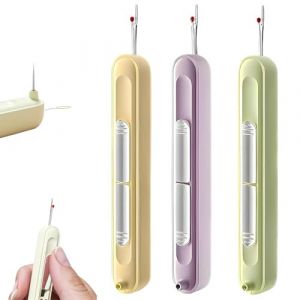 JEYORZY 2 en 1 Enfile Aiguille, Enfile Aiguille Machine à Coudre, 3pcs Outils Télescopiques,Design Double Tête Protégée, Outil D’enfile Aiguille pour Seniors & Débutants (Wacicy EU, neuf)