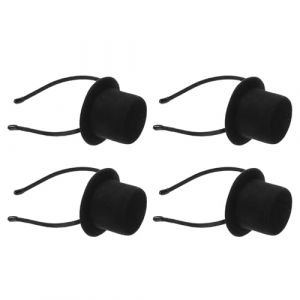 NOLITOY Lot de 4 Serrage-T&ecirc;tes Mini Chapeau Haut-de-Forme Noirs Accessoires L&eacute;gers en Tissu pour F&ecirc;te Soir&eacute;e Cosplay et Carnaval Serrage-T&ecirc;te Chapeau Melon Style Ann&eacute;es 20 Couvre-Chef (shanjingfen, neuf)