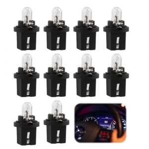 10 PièCes Ampoules LED T5, 12V 1,2W, Ampoules LED T5 pour Tableau de Bord de Voiture, LED Ampoule Tableau de Bord Jaune Clair pour Voiture Interne, Compatible avec les Références T5 17 18 27 37 58 (XINSURANDZ, neuf)