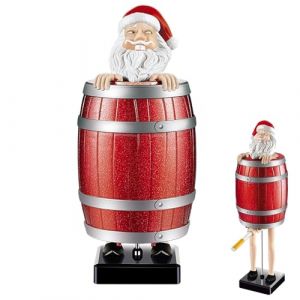 Distributeur Cigarette,Drôle Père Noël Dans Tonneau en Bois Distributeur Boite Cigarettes Pop Up Porte-Cigarettes Amusant éjectable Porte Cigarette pour Fête Noël Etui Cigarette Cadeau Homme (Rouge) (⭐⭐⭐⭐⭐Zeiayuas, neuf)
