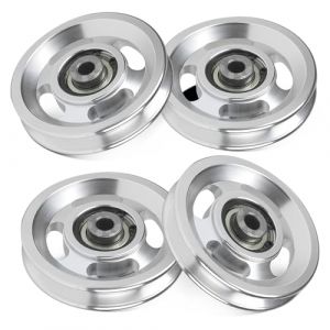 DBREAKS 95mm Roulement Poulie En Alliage D'aluminium, Poulie Musculation, Roue Universelle pour C&acirc;ble, Ours 300 Kg, pour Porte C&acirc;ble Machine Gym &eacute;quipement de Garage Fitness(4 pcs) (AMIGOB, neuf)
