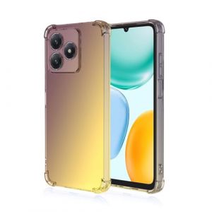 Topme Coque pour Honor X5C Plus (6.74" inches), &Eacute;tui de T&eacute;l&eacute;phone Portable en Silicone TPU Souple avec D&eacute;grad&eacute; de Couleur Transparent - Or Noir (topme, neuf)