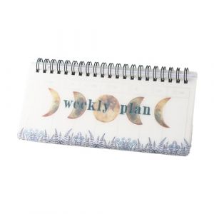 Planificateur hebdomadaire non dat&eacute; &agrave; double spirale, page d&eacute;chirable &agrave; 360&deg; verticale, pour &eacute;tudiant et enseignant, 19,1 x 7,6 cm, carnet hebdomadaire d&eacute;tachable (YFL-JCHS, neuf)