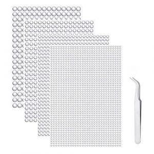 iJiZuo 1792 Pi&egrave;ces Strass Autocollant Diamant, Autocollants Acryliques Auto-Adh&eacute;sifs, 4 Feuilles Strass Autocollants pour D&eacute;coration, pour DIY Visage Maquillage D&eacute;coration - 3mm 4mm 5mm 6mm,Argent (Rehuangshangrong, neuf)