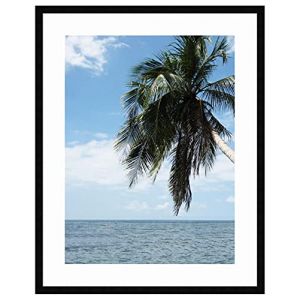 Cadre Photo avec Passe-Partout Super Blanc pour Image 46x61 cm ou 61 x 46 cm Cadres Noir, 2 cm de Largeur, Cadre en Bois (RK Cadres, neuf)