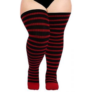 Moon Wood Chaussettes Cuissardes Halloween Femme Chaussettes Hautes en Coton Chaud avec Élastique Bande Antidérapante Plus Taille 39-42 (Moon Wood France, neuf)
