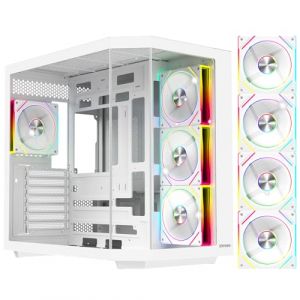 EMPIRE GAMING ECL251 - Boitier PC Gamer Mid-Tour ATX - 4 x 120 MM Ventilateurs PWM ARGB avec HUB Contrôleur Préinstallé - Triple Verre Trempé - Filtres à Poussière - USB Type-C (Blanc) (OptimumWay France, neuf)