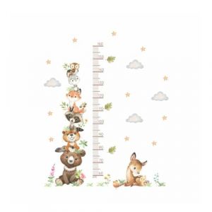 GXGM Toise Murale Enfant,60-160 cm Animaux de la Forêt Tableau de Hauteur,Stickers Muraux Enfants,Toise Enfant,Autocollant Mural Autocollant Animaux de la Forêt,Autocollant Mural Toise pour Enfants (GXGM, neuf)