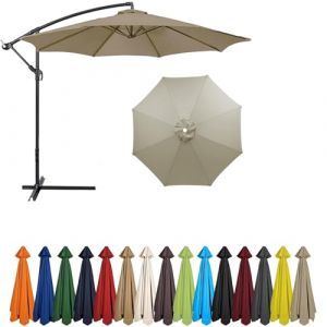 BLGVGKLPNT Toile de Rechange pour Parasol 4,0-2,0 M&egrave;tres 6/8 Baleines, Ext&eacute;rieur Auvent de Remplacement,Toile Parasol, Auvent de Remplacement Parasol d&eacute;port&eacute; (8ribs:4m/13.1ft,Brun) (BLGVGKLPNT已注册品牌, neuf)