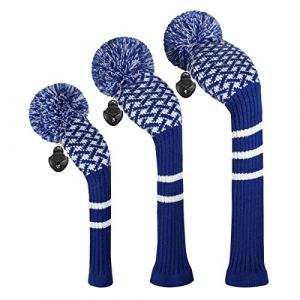 Scott Edward Couvre Club Golf Bois Housse Pom Pom Driver Fairway Hybrid 3 Pack Set, Le Mat&eacute;riau est Un Fil Acrylique, Con&ccedil;u de Fa&ccedil;on Unique pour Prot&eacute;ger la T&ecirc;te du Club (Scott Edward Sports, neuf)