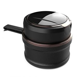 LxwSin Cendrier voiture,cendrier de voiture détachable à nettoyage facile avec lumière LED avec couvercle rabattable, cendrier auto-extinguible pour voitures Van Camping en plein air (JIEENDA, neuf)