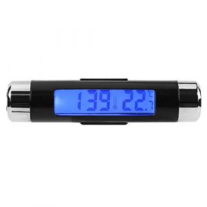 Thermomètre D'Horloge de Voiture, avec Clip de Sortie D'air, Mini Petite Horloge électronique LED pour Tableau de Bord de Voiture, Thermomètre de Sortie D'air de Voiture avec (Seinad, neuf)
