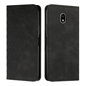 KOUYI Coque pour Samsung Galaxy J3 2017 / J330, Premium Flip Housse Étui Protection Rabat Clapet Portefeuille Phone Cover Magnétique [Porte Cartes] Antichoc Béquille Cover (Noir) (Kouyi EU Store, neuf)