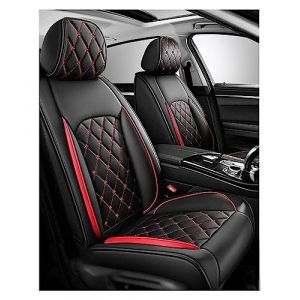Housse Siege Voiture pour Volkswagen T-Cross T-Roc Taigo, Housse de siège Voiture Universelles, Housse de Protection Respirante en Cuir PU Premium,5 Seats Full Set Standard ( Color : C(Red) , Size : T (zhiyunyixingshop, neuf)