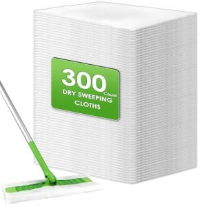 (300 pi&egrave;ces) Lingettes s&egrave;ches pour Swiffer Balai Attrape, Jetables Serpill&egrave;res s&egrave;ches, Serpill&egrave;res s&egrave;ches pour Swiffer Sweeper, Lingettes &eacute;lectrostatiques, Recharges jetables chiffons de balayage secs (changbiyuan, neuf)