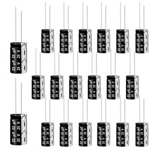 ANGEEK 22&micro;F 25V 4x7mm 50/60HZ Condensateur &eacute;lectrolytique|Condensateur 22uF 25V,adapt&eacute; &agrave; diverses applications &eacute;lectroniques et appareils &eacute;lectrom&eacute;nagers (20 pi&egrave;ces) (ANQIT, neuf)