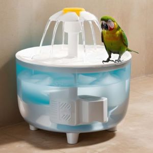 LAUDAWSUN Grand bain d'oiseaux pour cage de perruche d'int&eacute;rieur, perroquet avec pompe &agrave; recirculation de filtration, distributeur d'eau automatique pour oiseaux, fontaine &agrave; boire pour chat (guangzhourengxuanshangmaoyouxiangongsi, neuf)