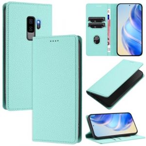 xinyunew Coque pour Samsung Galaxy S9 Plus, RFID Blocage Portefeuille Etui &agrave; Rabat, Housse en Cuir PU pour Samsung Galaxy S9 Plus, Vert Clair (xinyunew, neuf)