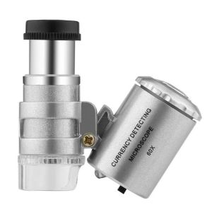 Loupe Bijoutier 60X/50X Loupe en Métal Pilable avec Lumière LED et UV Grossissante Verre Loupe de Poche pour Inspection Bijou Billets Antiquités Loupe Lecture Scientifiques Horloger (IBlueloveruk, neuf)