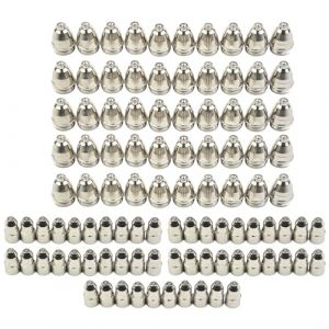Lot de 100 consommables pour torche de coupe plasma, &eacute;lectrode plasma P-80 et buse plasma pour machines de d&eacute;coupe plasma CUT-70 CUT-80 CUT-100 CUT-120 (1,7 mm) (popmall-eu, neuf)