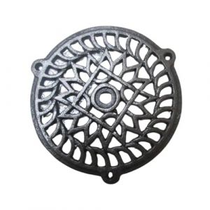 S & S International Couvercle d'évacuation [rond] – Grille d'aération en fonte noire antique de 20,3 cm avec vis de fixation (S & S International UK, neuf)