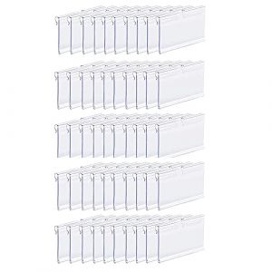 Lot de 50 porte-étiquettes en plastique transparent - 70 x 42 mm - Pour supermarché, magasin, bureau, maison (Gifts Mate, neuf)
