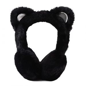 Pesaat Chaud Enfant Cache-oreille D'hiver Mignon Chat Cache Oreille Pour Fille Garçon Oreille Protect(Noir Chat) (Pesaat Market, neuf)