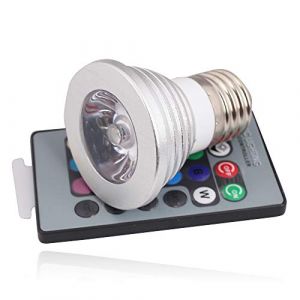 Mengjay® Ampoule Led Couleur Changement de couleur Ampoule 3W E27 RGB LED Ampoules - RGB 12 choix de couleur - IR Télécommande (Lot de 1) (Geste shop, neuf)
