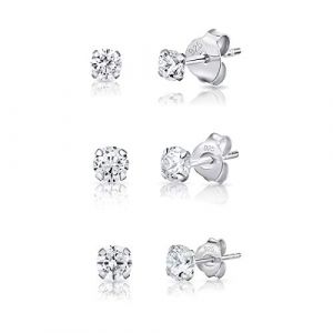 DTPsilver - Boucles d'Oreilles Femme - Boucle d'Oreille Argent - Boucle d'Oreille Fille - Boucles d'Oreilles Homme - Helix - Diamant - Zircon - Petit Clou - Diam&egrave;tre: 3, 4, 5 mm (DTPSilver, neuf)