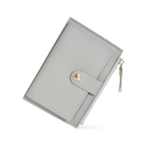 Portefeuille Femme Cuir, Porte Monnaie Mini Porte Cartes, avec Fermeture &eacute;clair, avec 6 Emplacements de Carte, &eacute;clair Poche &agrave; Monnaie, Porte Carte de Credit Cuir, 14 * 9 * 0.5cm (Gris Clair) (surnamei, neuf)