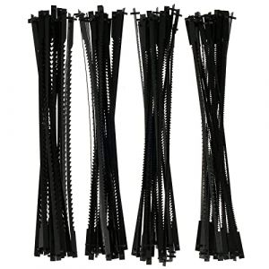 Retrok Lot de 80 lames de scie à chantourner - 127 mm - Avec tige - 10/15/18/24 dents - Pour scie à chantourner - En acier au carbone - Pour bois, mousse et plastique (JUNRUIKE, neuf)