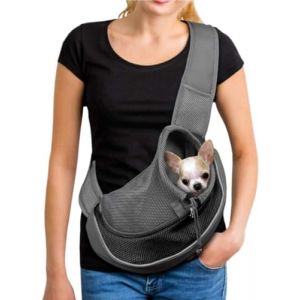 AYIDBE Sac de Transport pour Chien Portable Sac &agrave; Bandouli&egrave;re pour Chat Chiot R&eacute;glable Sac de Voyage pour Petits Animaux en Respirant Maille Sac de Single-&eacute;paule Chiot Chaton Chihuahua avec Poche (YiluobeiEU, neuf)