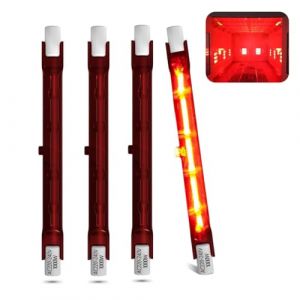 Homesally Ampoule Infrarouge 1000W, Ampoule Lampe Chauffante R7S 254mm, Lampe Halog&egrave;ne Infrarouge Dimmable, 230V Tubes Quartz Rubis pour Chauffage Heatmaster U3, 1000LM, 10mm &Oslash;,254mm,1000W 4 Packs (CangDou-store, neuf)