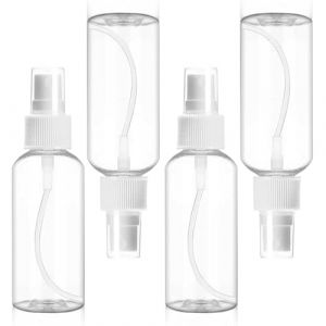 MtnLaur Flacon Vaporisateur 4PCS 50ml, Vaporisateur Plastique Mini à Brouillard Fin, Flacon Parfum Vide Rechargeable Réutilisable, Atomiseur Transparent Flacon, pour Voyages et Sorties (50ml * 4pcs) (RainbowGain, neuf)