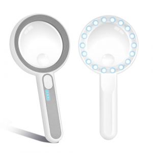 Loupe avec lumière, loupe de lecture 30x avec 18 LED, modes d'éclairage USB rechargeable, loupe de lecture avec lumière pour personnes âgées, enfants, bijoutiers, artisanat, horlogerie, lecture, (Art of stars, neuf)