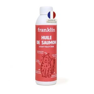 FRANKLIN – Huile de Saumon pour Chat – Complément Alimentaire – Riche en Oméga 3 et 6 – Soins Peau, Pelage et Articulations – 100% Naturelle – 250 ML (Franklin Pet Food, neuf)