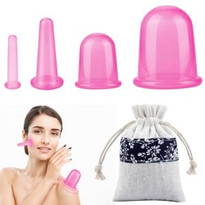 Ventouses Anti Cellulite, yisight Ventouse Visage, 4pcs Massage Ventouse Cellulite, Cupping Ventouse, Ventouses Therapeutiques, Soin Beauté en Massage (rose) (LIUXI98, neuf)