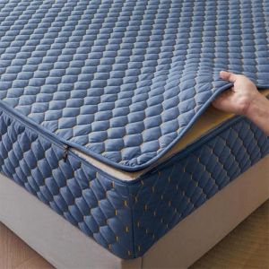 TYYUETY Housse de Matelas de Protection avec Fermeture éclair, Housse de Matelas Monobloc avec Taille Personnalisable, Housse de Matelas Amovible et Lavable-Blue- 140x190+18cm (heyangxiantongyueriyongbaihuoshanghang, neuf)