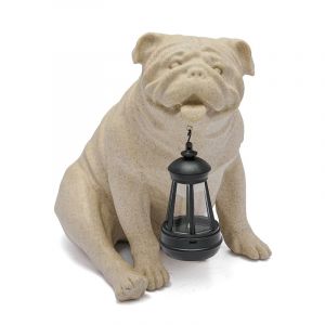 Statue de Jardin extérieur Lampe LED Solaire,Statue d'animal de Chien en résine,décoration Statue,Lampe de Statues extérieure,décoration de Jardin,idéal pour Le Jardins,pelouse (Beige 2) (yiruikejiyouxiangongsi, neuf)