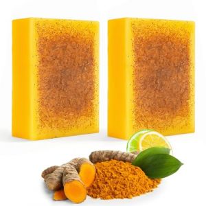 2 Pièces Savon Lemon Curculia Visage, Savon à L'acide Kojique, Nettoyage en Profondeur Peau Lisse, Savonnette Eclaircissant pour Bain Éclaircissant Hydratant Rétrécissement des Pores, Femme Homme (Hanyina, neuf)