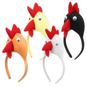 COLLBATH T&ecirc;te Poussin de P&acirc;ques Lot de 4 Chapeau Coq pour D&eacute;guisement Animal Accessoire D&eacute;coratif pour F&ecirc;te de P&acirc;ques ou Halloween Bandeau Amusant pour Adulte Gar&ccedil;on et Filles (JianLui, neuf)