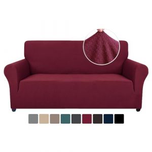 Ystyle Housse Canapé 2 Places avec Accoudoirs, Extensible Housses de Canapé, Universelle Housse Canape Protection Chat Chiens Griffures, Housse Fauteuil Antidérapante, Bourgogne (YSTYLE HOME, neuf)