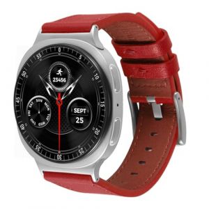 AoYi Italien Cuir V&eacute;ritable Bracelet Montre pour Samsung Galaxy Watch8 40mm 44mm Classic 46mm 2025, Doux Habill&eacute; Bracelet No Gap Smartwatch Remplacement Femmes Homme, Rouge (AoYi-EU, neuf)
