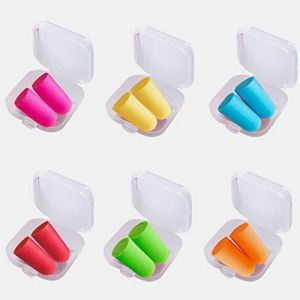 6 Paires de Bouchons Oreille, Boules Qui&egrave;s pour Dormir, Bouchons d'Oreille en Mousses Souple avec &Eacute;tui Transparent, R&eacute;duction de Bruit pour Dormir, Travail et &Eacute;tude (HUOOKIE, neuf)
