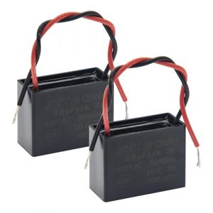 (Paquet de 2) CBB61 450V AC 3.5UF 5% 50/60Hz Condensateur de marche en polypropylène métallisé pour le démarrage du moteur d'un ventilateur de plafond (ERIC ELECTRONICS TECHNOLOGY LIMITED, neuf)