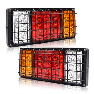 NWpangu Feux arrière de camion à LED 12V feu de stop Feu de freinage Feux arrière multifonction avec cadre en fer, motif floral, universel, 2 pièces (Dingcheng, neuf)
