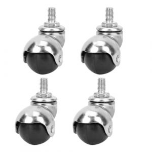 TOOLSGO 4Pcs 40mm Roulette &agrave; billes pivotantes avec tige filet&eacute;e M10 Roue unique Capacit&eacute; de charge 20KG pour meubles Chaises Armoires et plus (Biz Select, neuf)