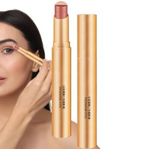 Crayon ombre &agrave; paupi&egrave;res - Crayon &agrave; paupi&egrave;res cr&eacute;meux bicolore - Formule sans plis - Crayon &agrave; paupi&egrave;res durable avec texture m&eacute;lang&eacute;e - Stylo de mise en valeur m&eacute;tallique - Maquillage des yeux (krate, neuf)