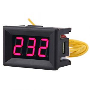 Voltm&egrave;tre, Voltmetre Moniteur 220V, Testeurs de Tension, Num&eacute;rique Voltm&egrave;tre Testeur de tension, AC Voltm&egrave;tre Affichage LED 1,9 cm Panneau de tension pour V&eacute;hicule, Camion, Moto, Bateau 70-380V (Vasting, neuf)